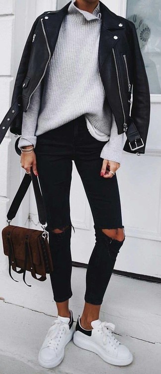 White Leather Low Top Sneakers Outfits For Women: 
