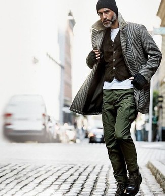Olive Cargo Pants Smart Casual Winter Outfits: 
