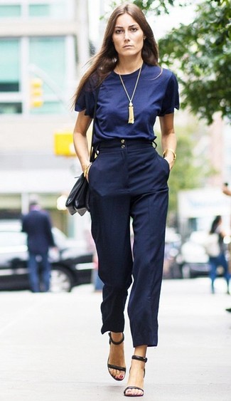 Navy Wide Leg Pants Outfits (59 ideas & outfits)