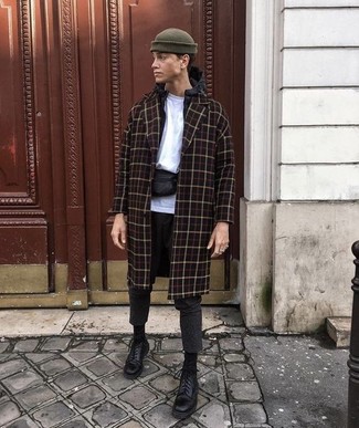 Black Check Overcoat Outfits: 