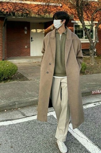 Camel Overcoat Outfits In Their Teens: 