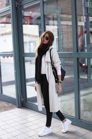 Beige Trenchcoat Casual Outfits For Women: 
