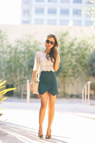 Leather And Suede Mini Skirt