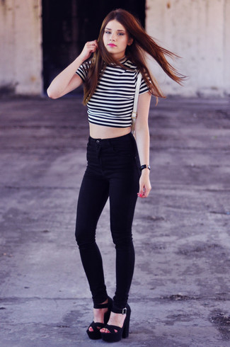 Cropped Stripes Top