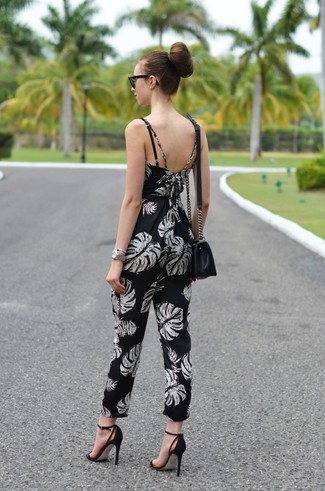 Black and White Print Jumpsuit Outfits: 