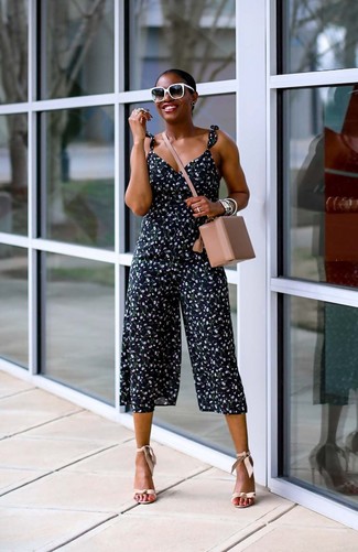 Navy Floral Jumpsuit Outfits: 