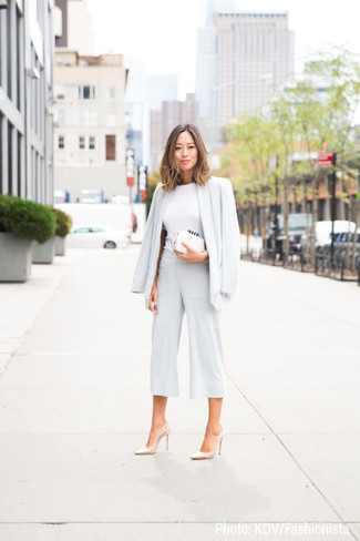 Light Blue Culottes Outfits: 