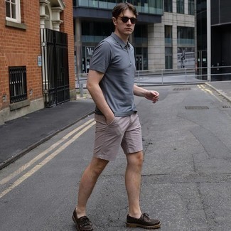 Dark Brown Leather Boat Shoes Outfits: 