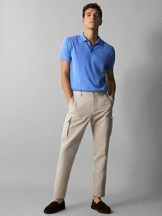 Light Blue Polo Outfits For Men: 