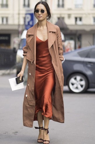 Trenchcoat with Cami Dress Outfits: 