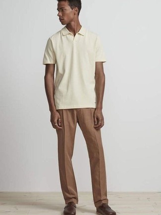 Beige Polo Outfits For Men: 
