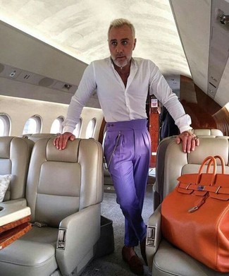 Orange Leather Tote Bag Outfits For Men After 50: 