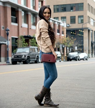 Red and Black Leather Crossbody Bag Outfits: 