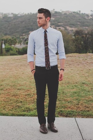Black and White Floral Tie Outfits For Men: 