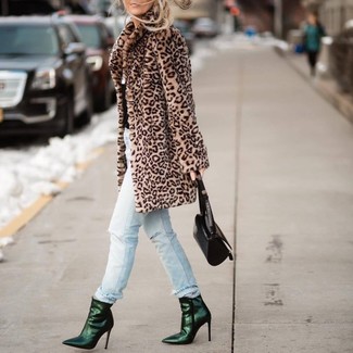 Olive Leather Ankle Boots Outfits: 