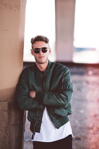 Quilted Twill Bomber Jacket
