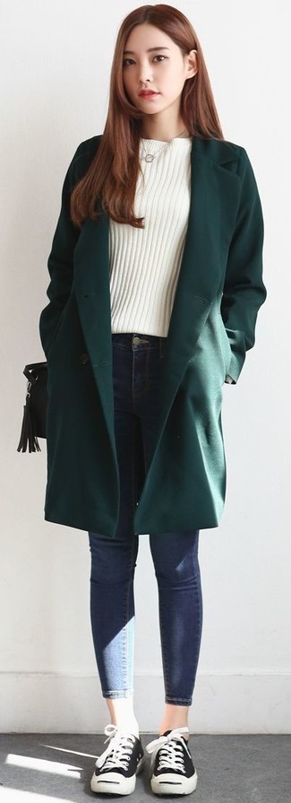 navy green outfit
