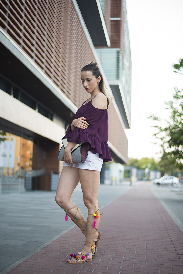 White Denim Shorts Outfit - Lady in VioletLady in Violet