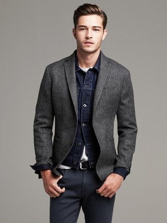 Tech  Fit Stretch Wool Sport Coat In Grey Charcoal At