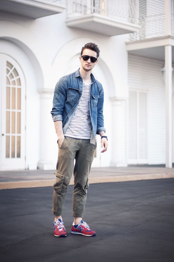 Complete the look: Red sneakers, Olive Chinos, [Your idea] : r ...