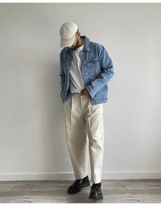 streetwear jean jacket outfits men