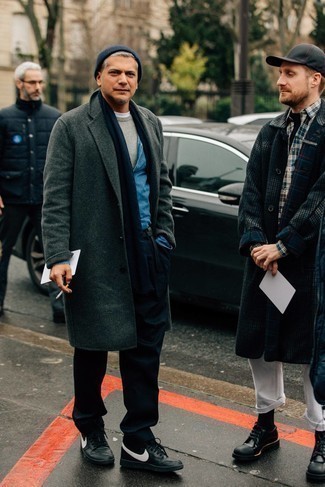 Navy Scarf Outfits For Men After 40: 