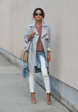 White Skinny Jeans Fall Outfits: 