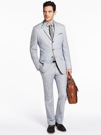 Grey Seersucker Suit Outfits: 