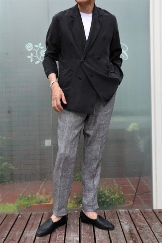 Gray Herringbone Trousers