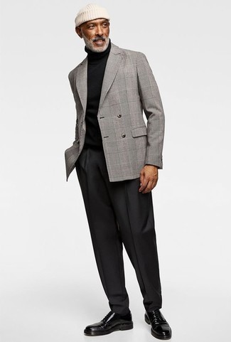 Deconstructed Check Double Breasted Blazer