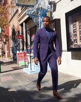 Violet Suit Fall Outfits: 