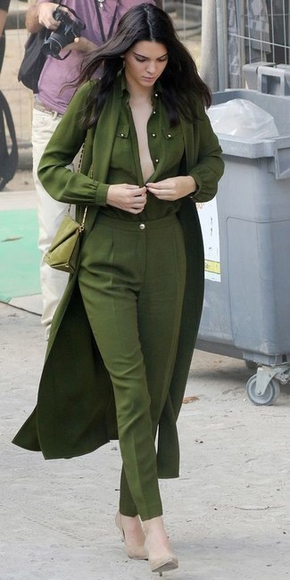 Olive Lightweight Trenchcoat Outfits For Women: 