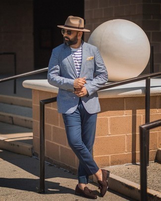 Light Blue Blazer Outfits For Men After 40: 