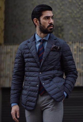 Black Quilted Blazer Summer Outfits For Men: 