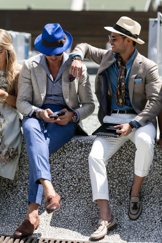 Blue Hat Outfits For Men: 