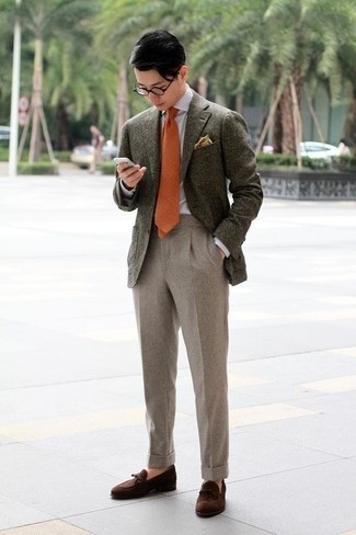 Orange Tie Outfits For Men: 