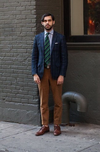 Dark Green Horizontal Striped Socks Outfits For Men: 