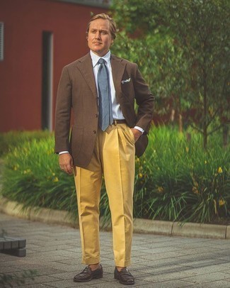Yellow Dress Pants Outfits For Men: 