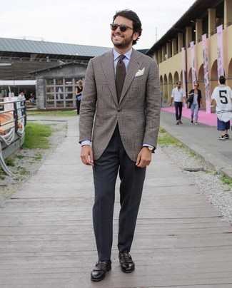 Olive Print Tie Outfits For Men: 