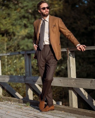 Dark Brown Socks Outfits For Men: 