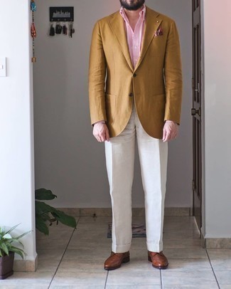 Yellow Blazer Outfits For Men: 