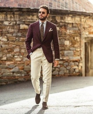 Dark Brown Suede Derby Shoes Outfits: 