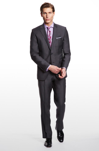 Pink Paisley Silk Tie Outfits For Men: 