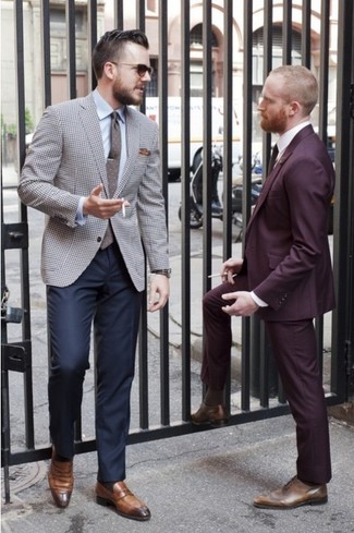 Brown Silk Pocket Square Outfits: 