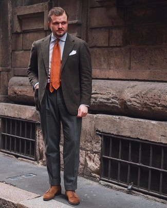 Orange Tie Outfits For Men: 