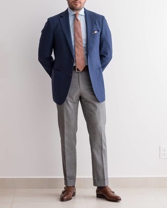 Orange Plaid Tie Outfits For Men: 