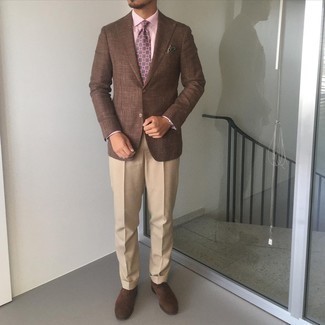 Brown Blazer Outfits For Men: 