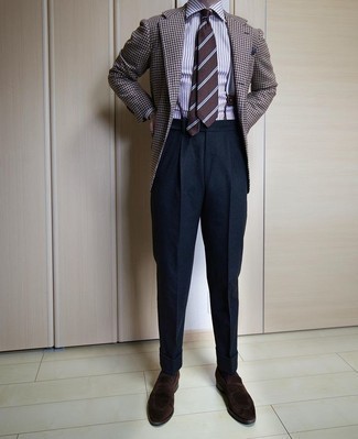 Dark Brown Suspenders Outfits: 