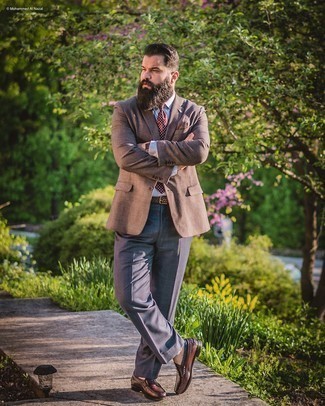 Brown Check Pocket Square Outfits: 