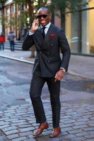 Red Silk Pocket Square Outfits: 